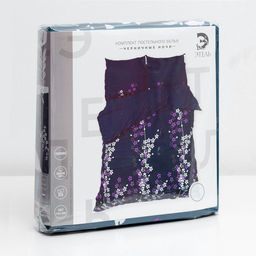 Постельное бельё Этель дуэт Черничные ночи, размер 143х215 см - 2 шт., 240х220 см, 70х70 см - 2 шт., 100% хлопок, поплин, 125 г/м2  фото 4