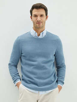 Bisiklet Yaka Uzun Kollu Erkek Triko Kazak