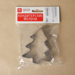 Цена за 2 шт. Форма для печенья новогодняя Доляна Ёлочка, металл, 6.5?8?1.5 см, серебристая  фото 6