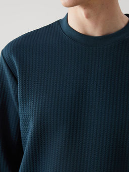 Bisiklet Yaka Uzun Kollu Erkek Sweatshirt