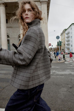 CHECKED DOUBLE-BREASTED JACKET - Zara фото 7