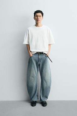JEANS RELAXED BARREL FIT / Azul / Verde - Zara фото 5