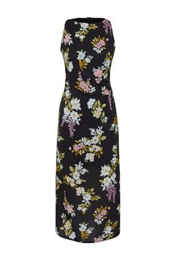 Siyah Cicekli A Kesim Kolsuz Midi Dokuma Elbise TWOSS24EL00440 - Trendyolmilla фото 7