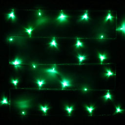 Цена за 2шт. Гирлянда для дома 5,5м 50 ламп LED прозрач.пров.,8 реж, IP-20, Зелёный