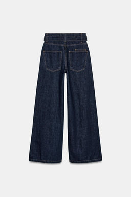 ZW COLLECTION WIDE-LEG HIGH-WAIST BELTED JEANS - Zara фото 25