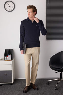 TRENDYOL MAN Lacivert Slim Fit Yunlu Polo Yaka Dugmeli Smart Triko Kazak TMNAW23KZ00238 - Trendyolmilla фото 21