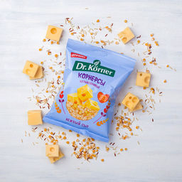 Цена за  2 шт. Чипсы цельнозерновые кукурузно-рисовые с сыром 0,05 - Dr.korner фото 2