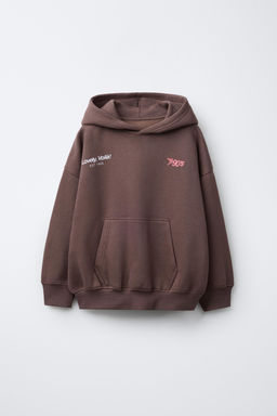 SUDADERA CAPUCHA TEXTOS / Marr?n - Zara фото 3