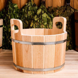 Шайка-таз из липы, 10 л, с тиснением