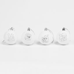 Ёлочные шары под раскраску «Счастливый Новый год», 4 шт, d=5.5 см, набор для творчества