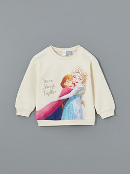 Elsa Bask?l? Kal?n K?z Bebek Sweatshirt