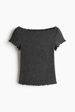Top efecto arrugado con escote barco - H&m фото 2