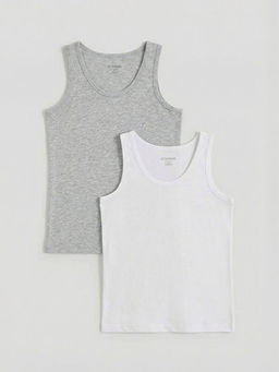 Bisiklet Yaka Erkek ?ocuk Atlet 2li