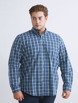 Regular Fit Uzun Kollu Ekose Poplin Erkek G?mlek