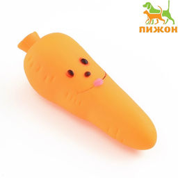 Игрушка пищащая Морковка для собак, 12 см, оранжевая