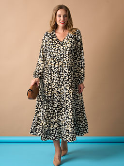 Платье 0060-23а черный с коричневым - Aquarell фото 3