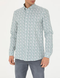 Рубашка Pierre Cardin Regular Fit мятная с длинным рукавом