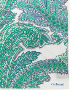 Зеленый льняной платок - Cacharel фото 4