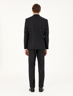 Antrasit Slim Fit Y_n Tak_m Elbise