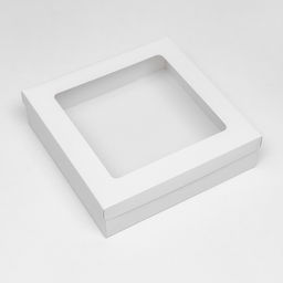 Цена за 5 шт. Коробка складная, крышка-дно, с окном, белая, 30 х 30 х 8 см - UPAK LAND фото 2
