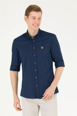 U. S. Polo Assn Мужская темно-синяя базовая рубашка с длинным рукавом - U.s. polo assn фото 11