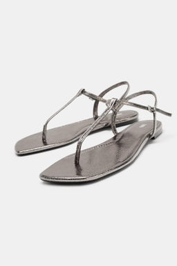 SANDALIA PLANA METALIZADA / Bronce - Zara фото 2
