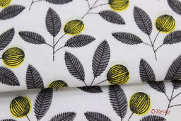 Теплый хлопок Ягода на веточке цв.белый, СОРТ2, ш.1.46м, хлопок-100%, 160гр/м.кв - Купава фото 2