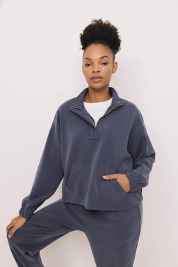 DeFactoFit Спортивная толстовка Oversize премиум-класса с высоким воротником