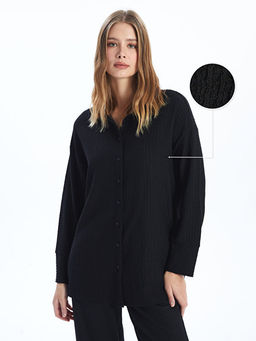 Dokulu Oversize Kad?n G?mlek Tunik