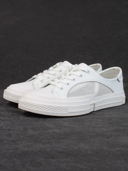 05-PDXL46-1 WHITE Кроссовки женские (натуральная кожа)