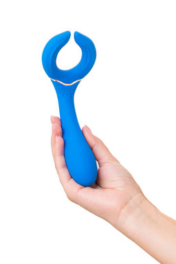 Многофункциональный вибратор LEroina Whally, силикон, голубой, 18,5 см