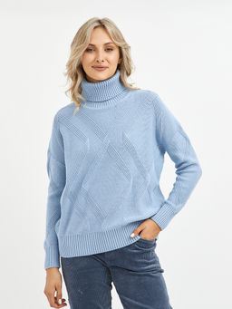 водолазка женская из хлопка с ромбами