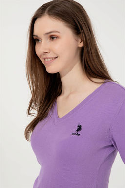 U. S. Polo Assn Женский сиреневый базовый свитер - U.s. polo assn фото 7