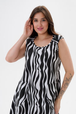 Платье женское из кулирки Кэтрин белая зебра макси - Амадэль фото 13