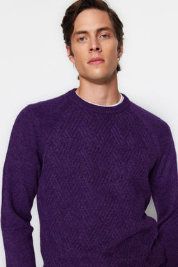 TRENDYOL MAN Gri Unisex Fit Yunlu Bisiklet Yaka Reglan Kol Dokulu Yun Kar?s?ml? Triko Kazak TMNAW22KZ0290 - Trendyolmilla фото 20