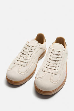 LEATHER TRAINERS WITH CONTRAST SOLE - Zara фото 4