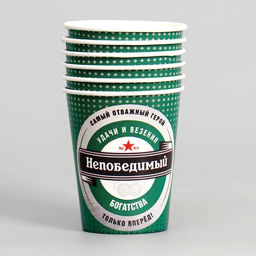 Стакан бумажный Непобедимый, набор 6 шт, 250 мл - Страна карнавалия фото 2