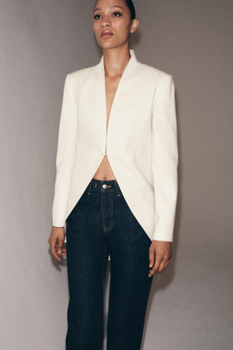 BLAZER LARGA SIN SOLAPA ZW COLLECTION / Beige claro - Zara фото 4