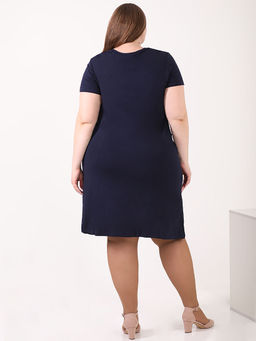 Платье больших размеров офисное повседневное - Almond фото 5