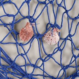 Цена за 1 шт. Сеть декоративная 1х2 м синяя / B331 /уп 100/с ракушками - Галеонтрейд фото 2