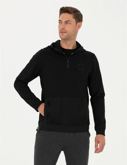 Siyah Regular Fit Kap__onlu Sweatshirt - Pierre cardin фото 3