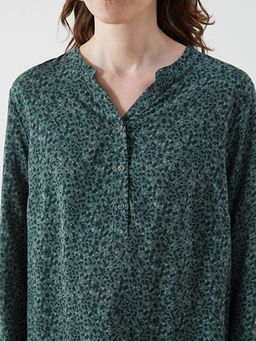 Ka??k Yaka Desenli Bluz