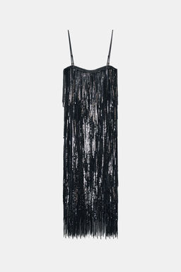 ZW COLLECTION LIMITED EDITION SEQUINNED FRINGED DRESS - Zara фото 7