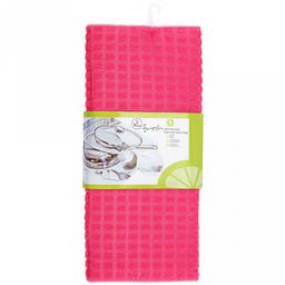 Коврик для сушки посуды Вафелька 29х39см, микрофибра, поролон, фуксия (Китай)