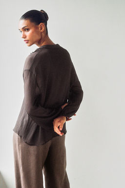 BLUSA VOLANTES / Marr?n oscuro - Zara фото 3