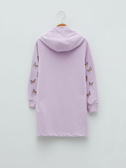 Kap??onlu Bask?l? Uzun Kollu K?z ?ocuk Elbise - Waikiki фото 2