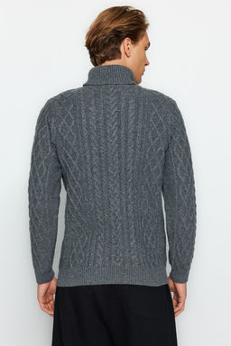 TRENDYOL MAN Vizon Slim Fit Yunlu Bal?kc? Yaka Sac Orgu Triko Kazak TMNAW22KZ0302 - Trendyolmilla фото 36