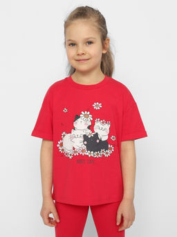 CRB wear/CSKG 63652-25 Футболка для девочки,малиновый/Ex.Cherubino