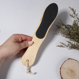 Пилка для пяток, наждачная, двусторонняя, 27 см, деревянная