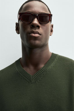 COTTON V-NECK SWEATER - Zara фото 5